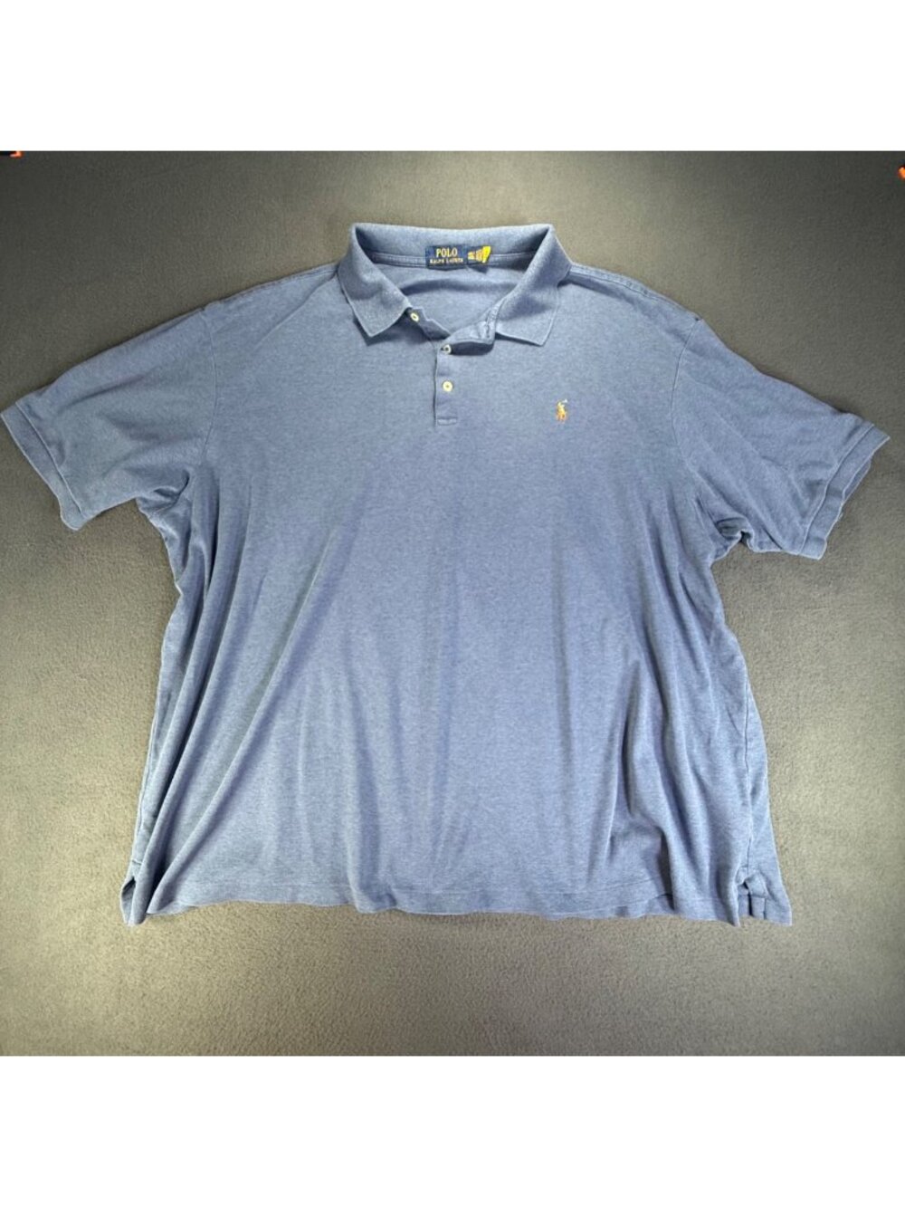 Polo Ralph Lauren Blue/Yellow Pony Mens Size 4XLT Polo Shirt EUC